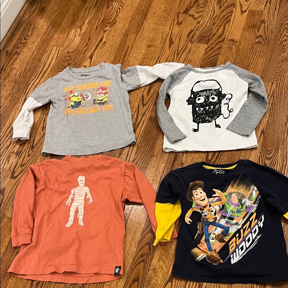 Kids Cartoon Character Long Sleeve Shirts - Multi-Color